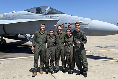 NROTC in front of jet